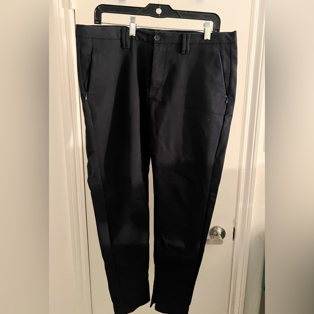 Navy Blue Zippered Ankle Tapered Dress Pants Size 34